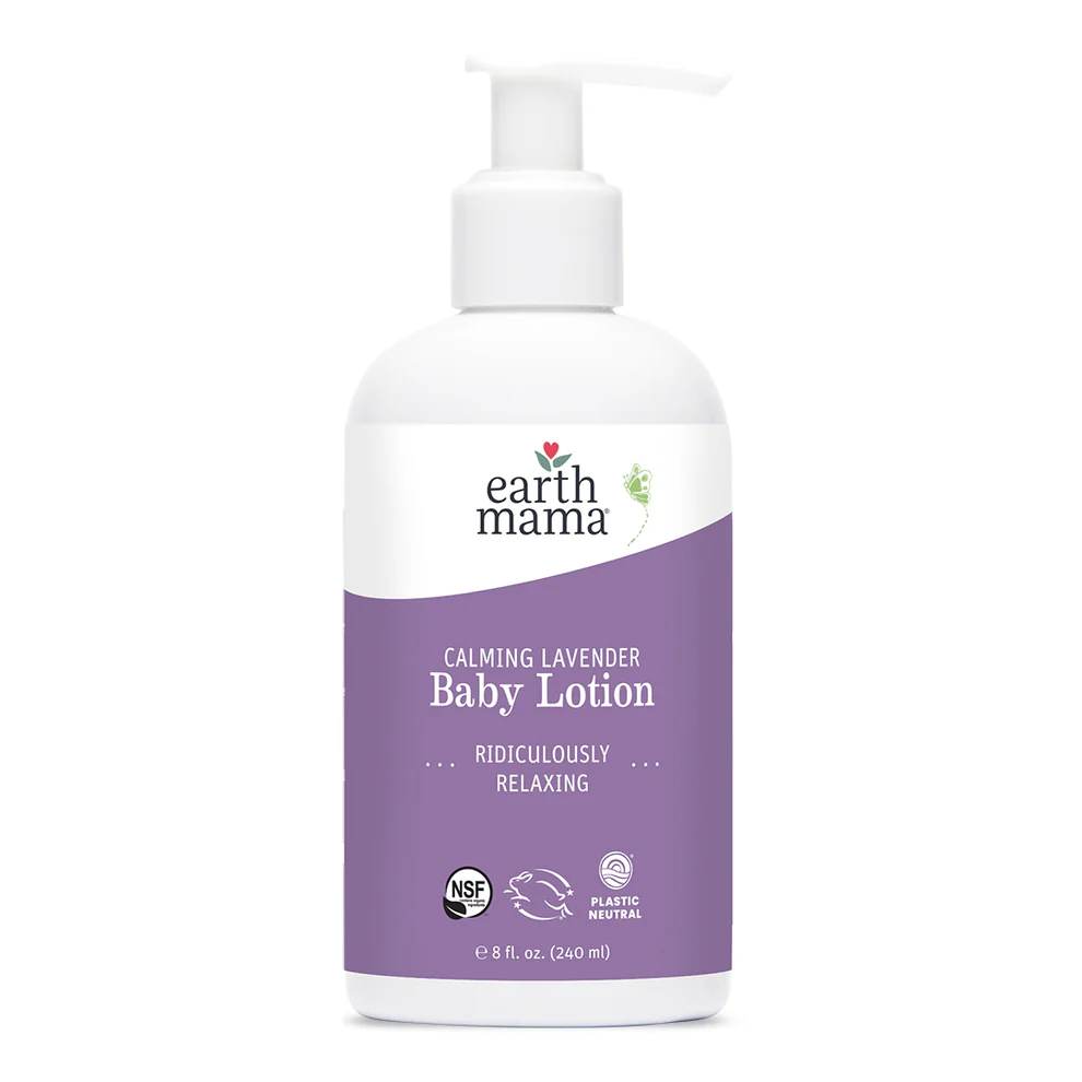 earth mama Calming Lavender Baby Lotion, certified organic baby lotion