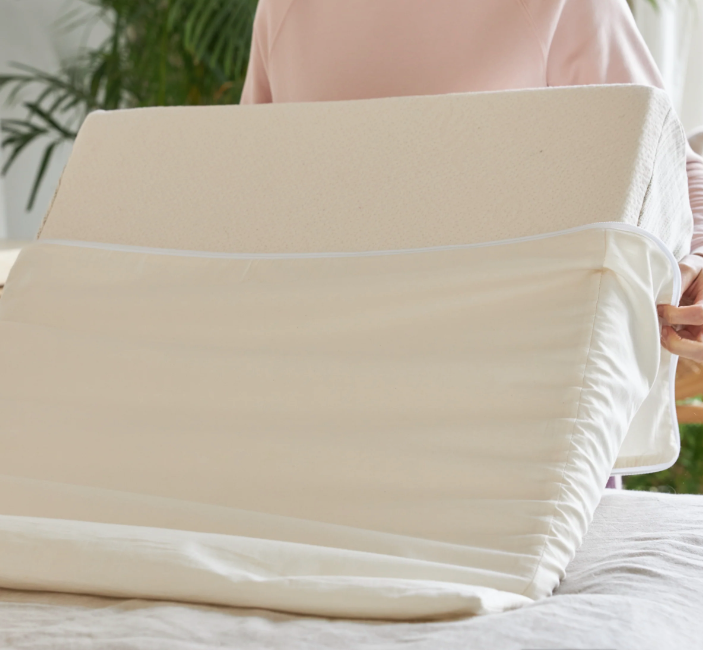 GOTS Certifed organic latex wedge pillow, Certified organic latex Avocado wedge pillow, Avocado GOTS Certifed  Organic Cotton wedge pillowcase